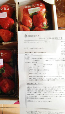 イチゴの放射能検査